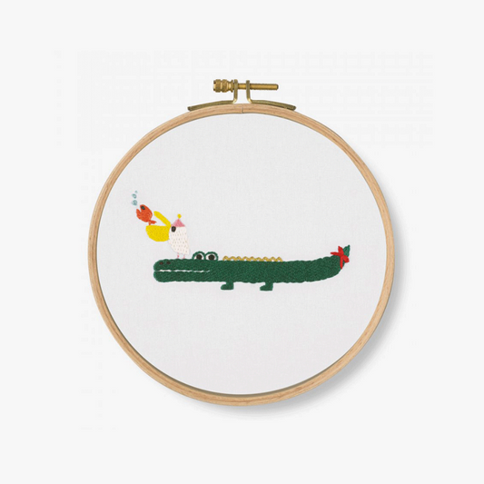 DMC Printed Embroidery Kit - Goofy Animals (Invitation! Crocodile)