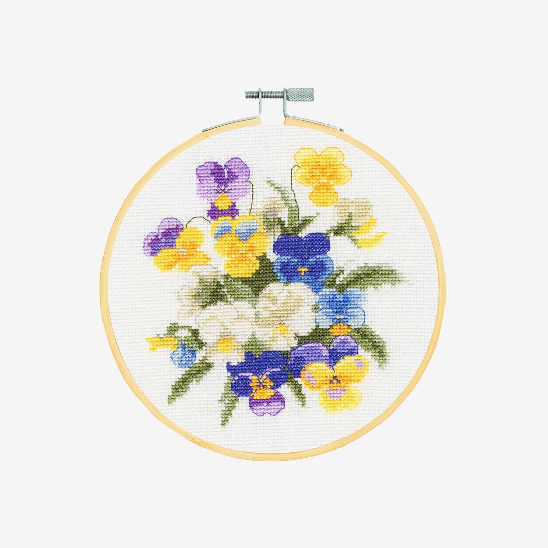 DMC Cross Stitch Kit - Vintage Flowers (Violets)