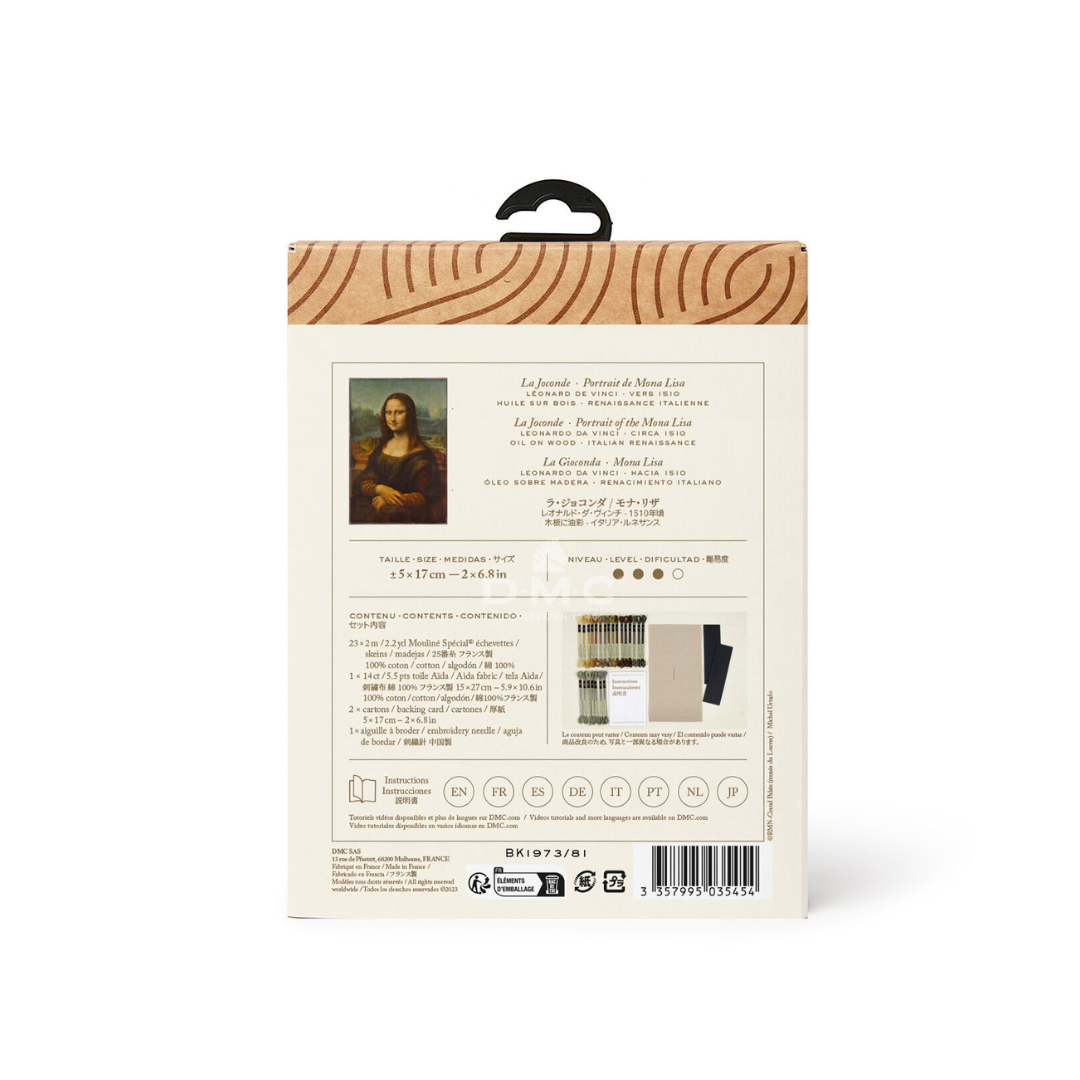 DMC Bookmark Cross Stitch Kit - The Louvre Collection (Mona Lisa)