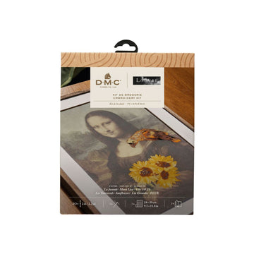 DMC Printed Embroidery Kit - Louvre (Mona Lisa x Cupids and Garlands of Flowers with a Parrot)