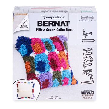 Bernat Latch It Latch Hook Kit - Fleece Pillow Cover (Rounded Rectangles)