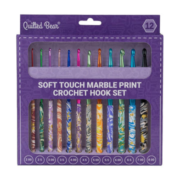 The Quilted Bear Marble Print Crochet Hook Set