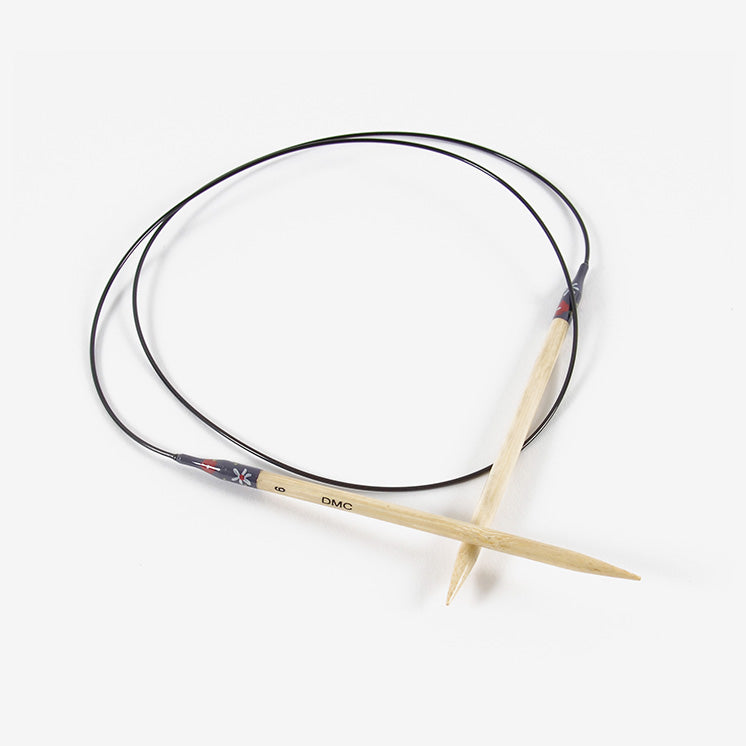 DMC Bamboo Fixed Circular Knitting Needles (100cm) (6mm)
