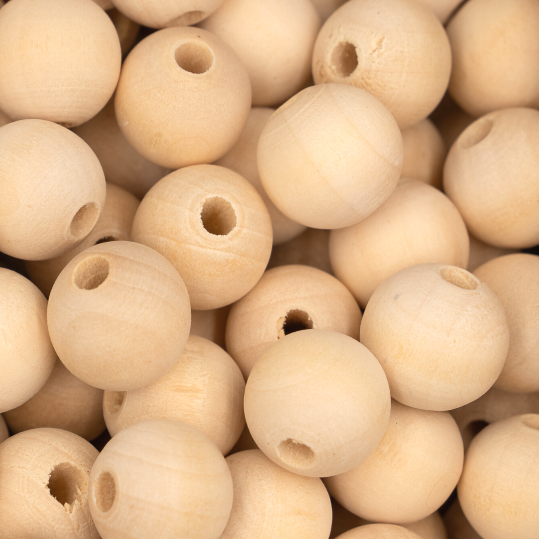 Handmayk Wood Beads Pack of 50