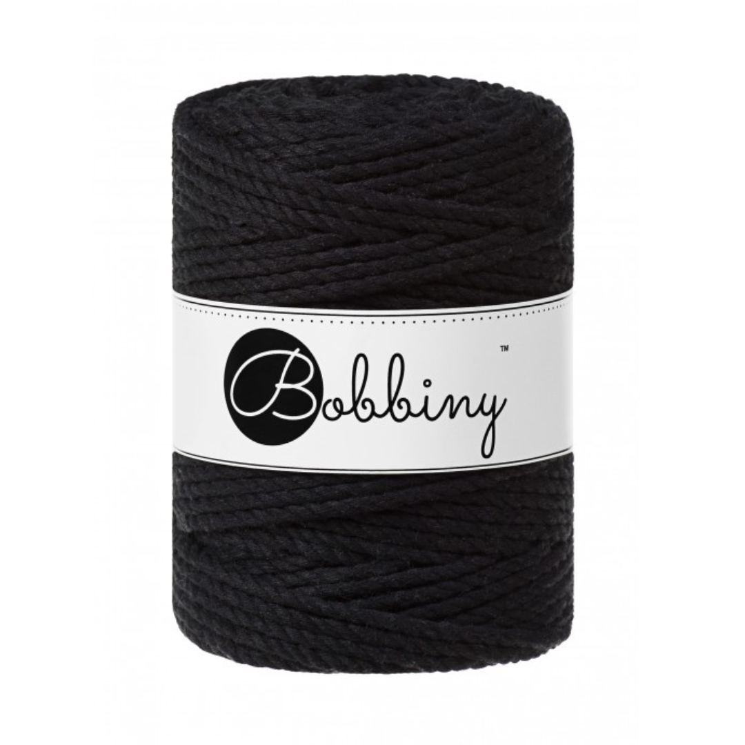 Bobbiny Macramé Rope (5mm) (Black)