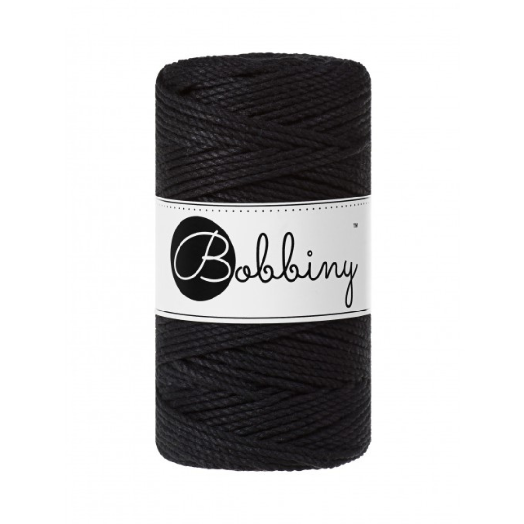 Bobbiny Macramé Rope (3mm) (Black)