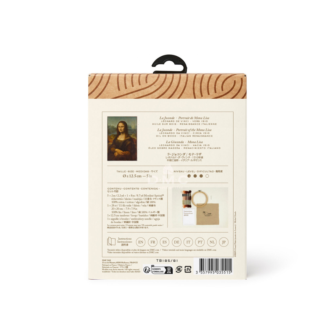 DMC Bookmark Embroidery Kit - The Louvre Collection (Mona Lisa)