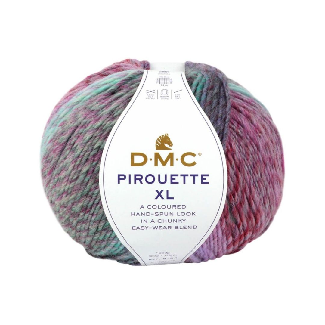 Fil à Tricoter DMC Pirouette XL - Laine Acrylique 80/20, Pelote 200g/300m, Aiguilles 6.5mm, Idéal Pulls Et écharpes - 10