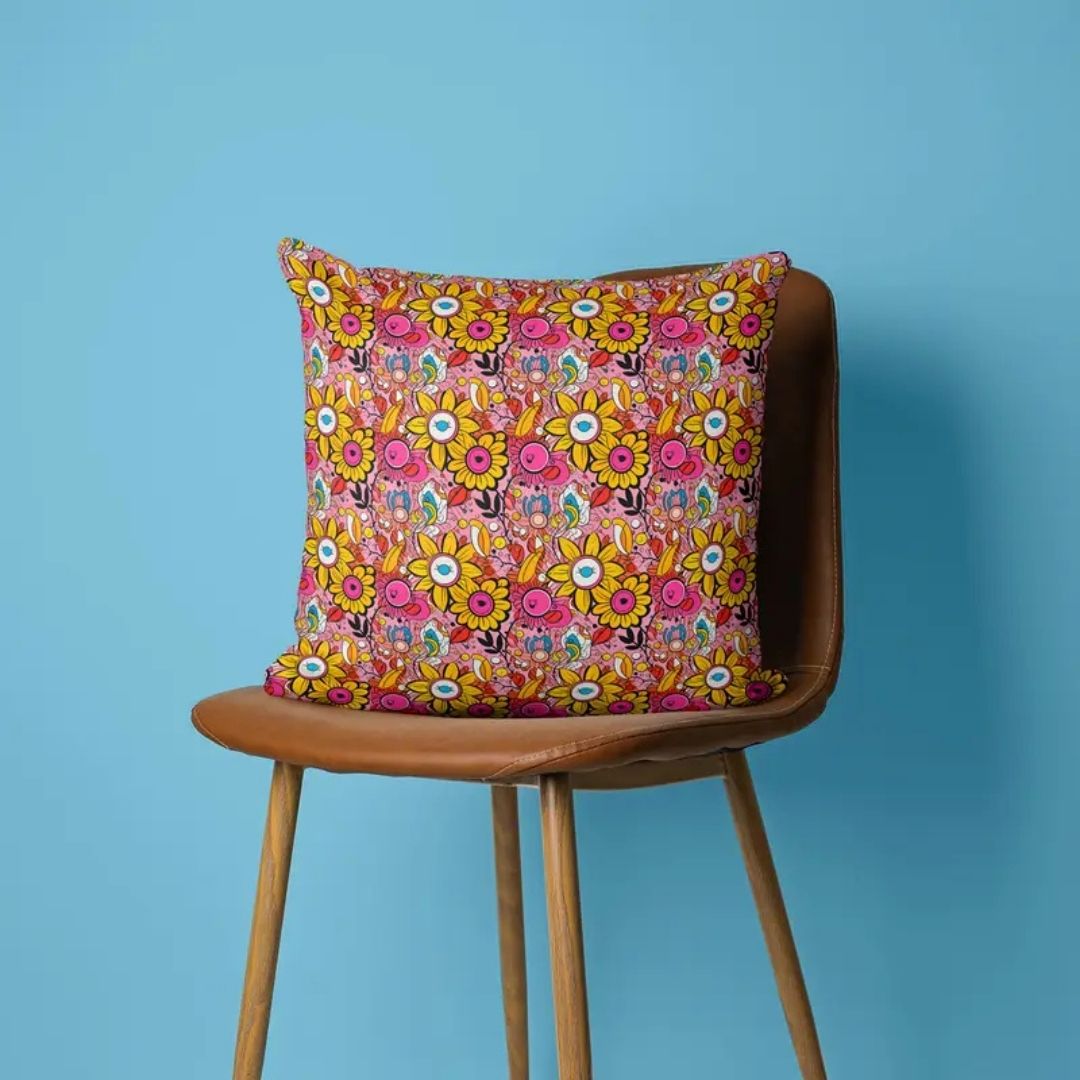 Handmayk Multi-Purpose Polyester Fabric (Pre-Cut) - Floral Collection (Funky Pink)