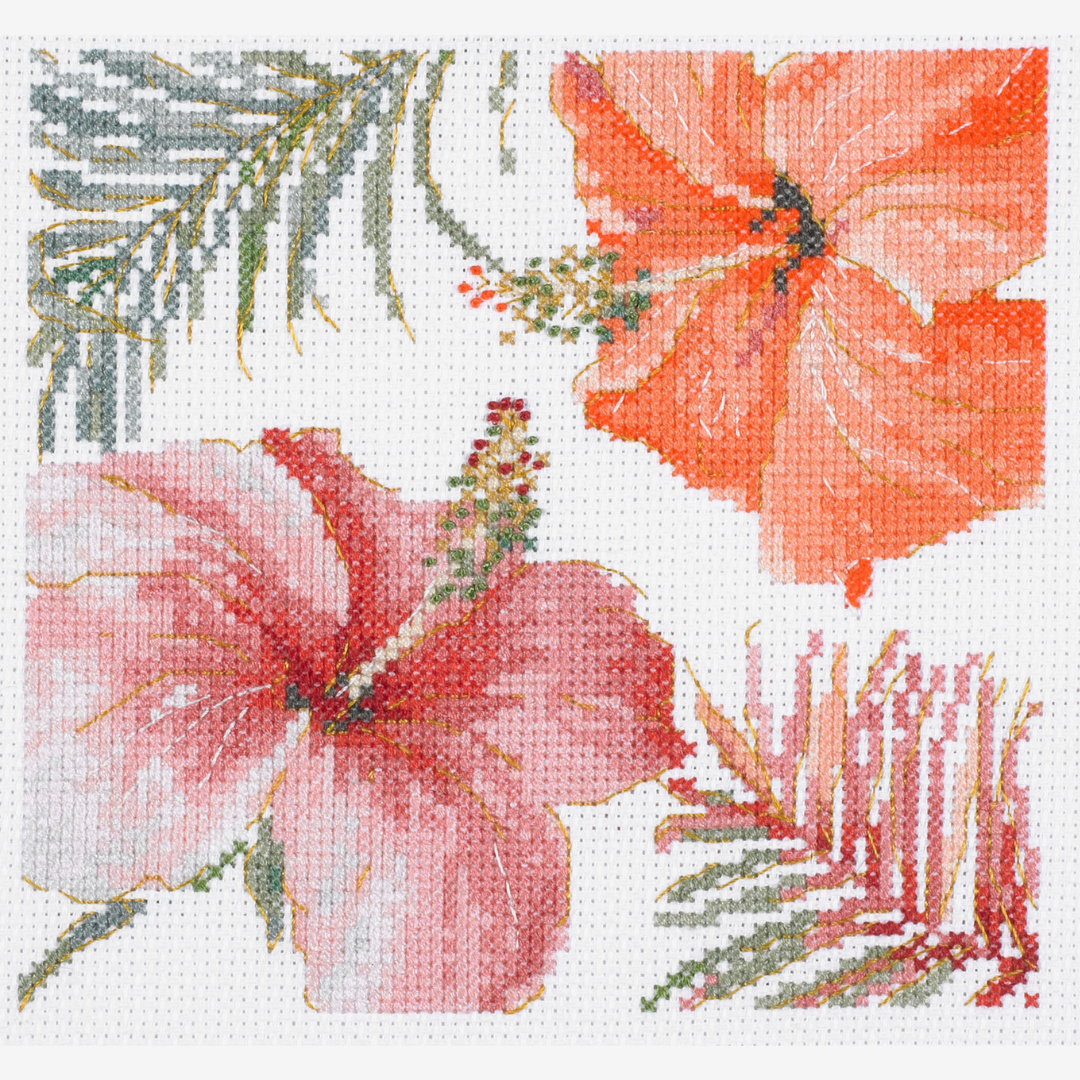 DMC Cross Stitch Kit - Watercolour Flowers (Tropical Blush III)