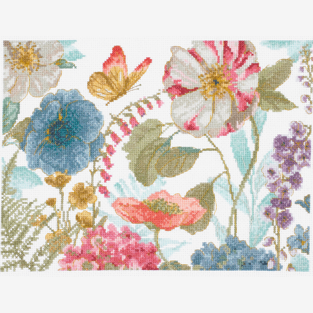 DMC Cross Stitch Kit - Watercolour Flowers (Rainbow Seeds Flowers I)