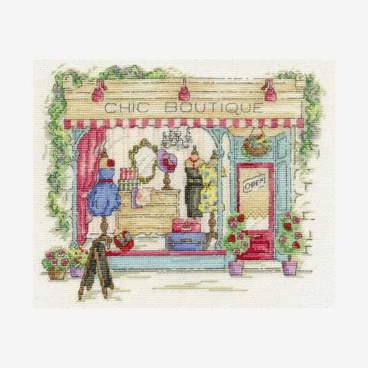 DMC Cross Stitch Kit - Vintage Shops (Chic Boutique)