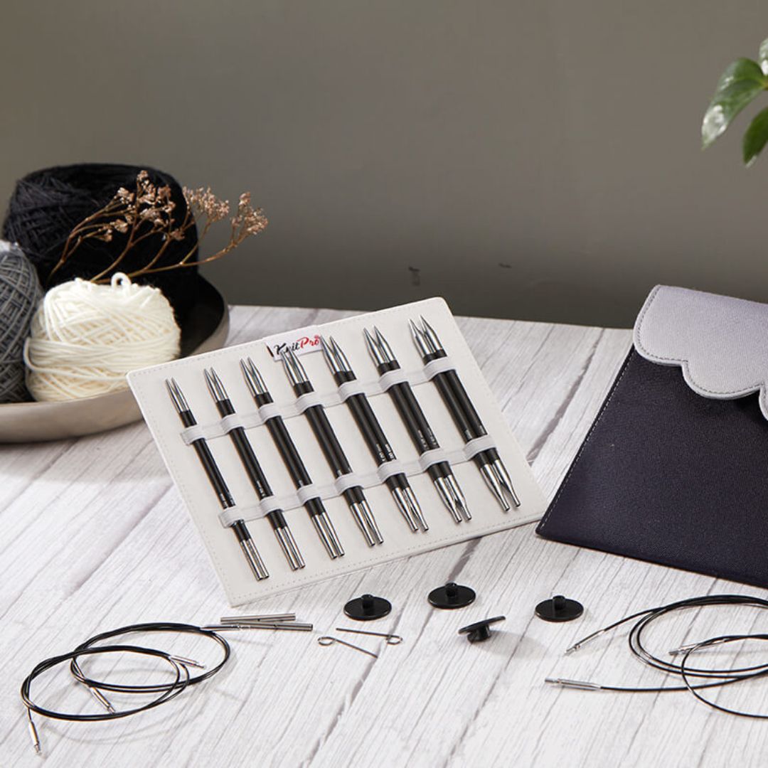 KnitPro Karbonz Interchangeable Circular Knitting Needles Set (13cm)
