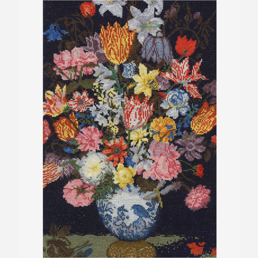 DMC Cross Stitch Kit - The National Gallery (A Still Life of Flowers in a Wan-Li Vase)