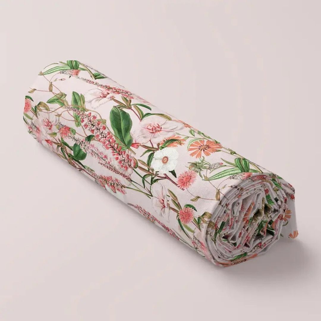 Handmayk Multi-Purpose Polyester Fabric (Pre-Cut) - Floral Collection (Blooming Pink)