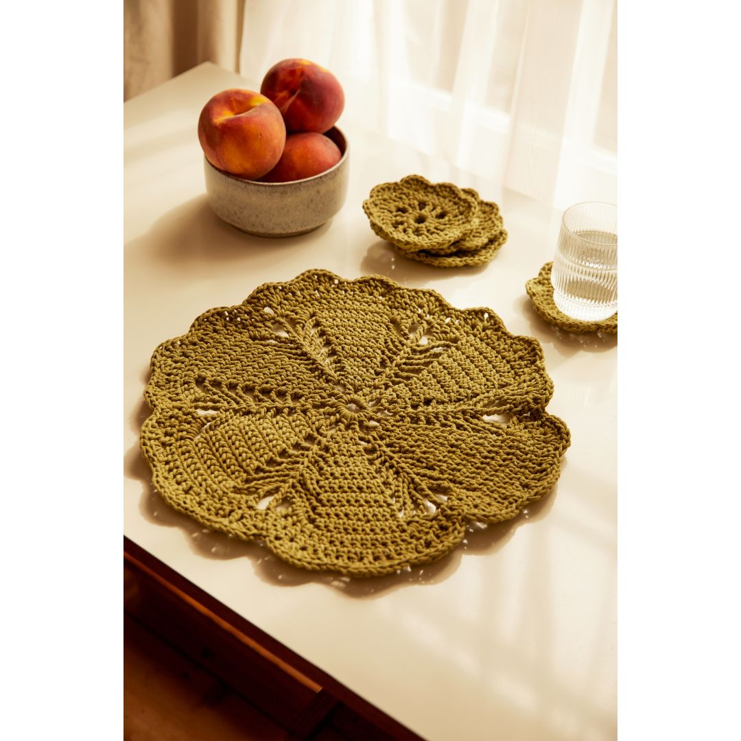 DMC Crochet Kit - Mindful Making (The Inhale Mat & Coasters)