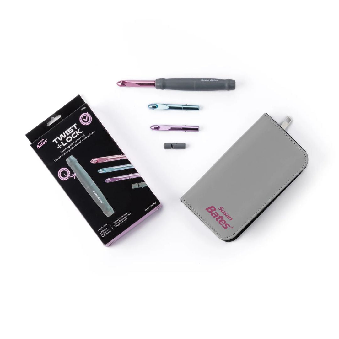 Susan Bates Twist + Lock Interchangeable Crochet Hook Set
