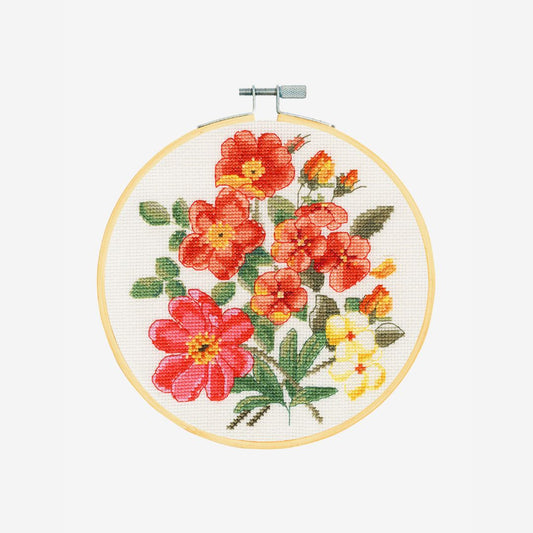 DMC Cross Stitch Kit - Vintage Flowers (Wild Roses)