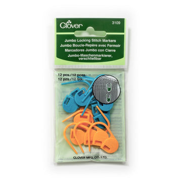 Clover Jumbo Locking Stitch Markers (Pack of 12)