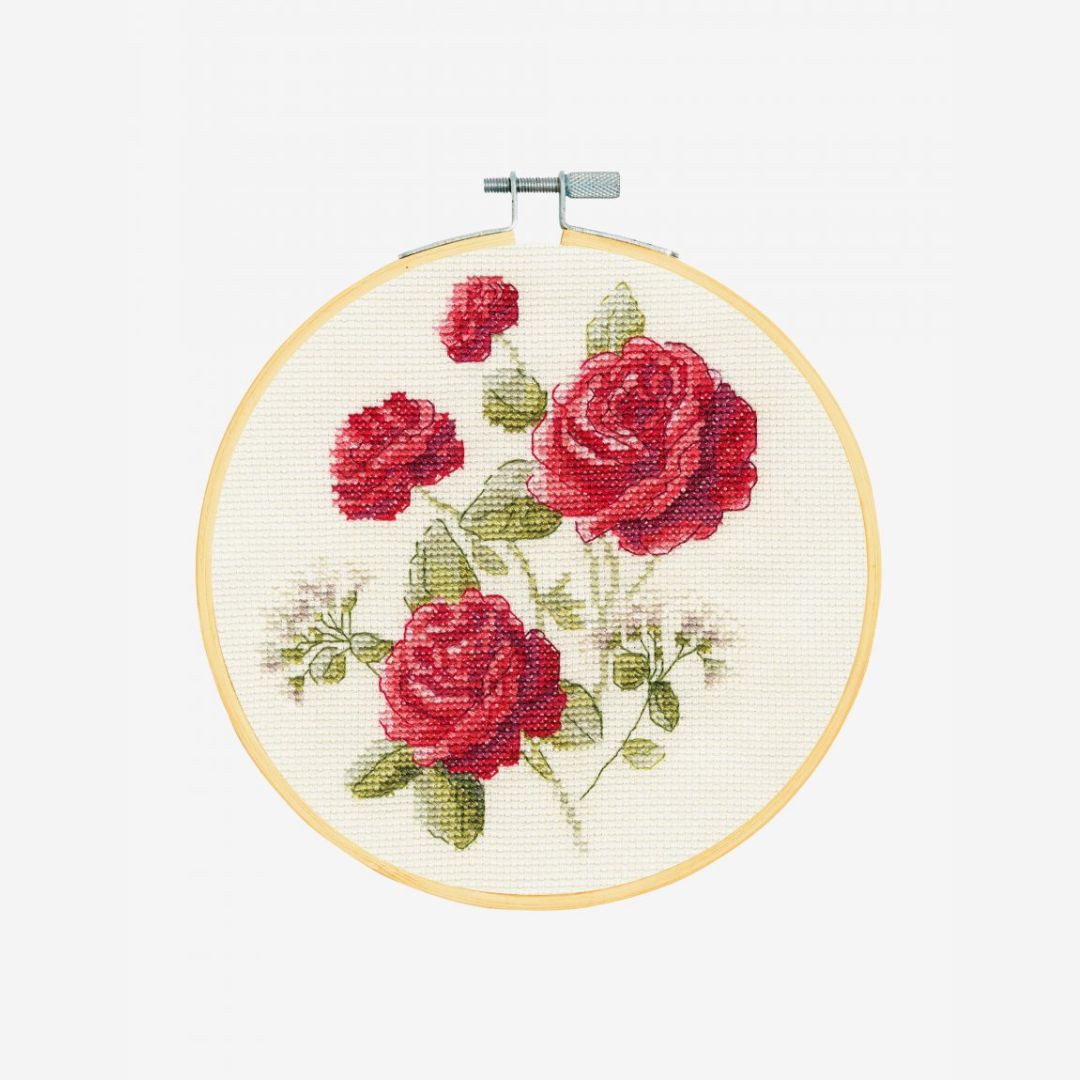 DMC Cross Stitch Kit - Vintage Flowers (Roses)