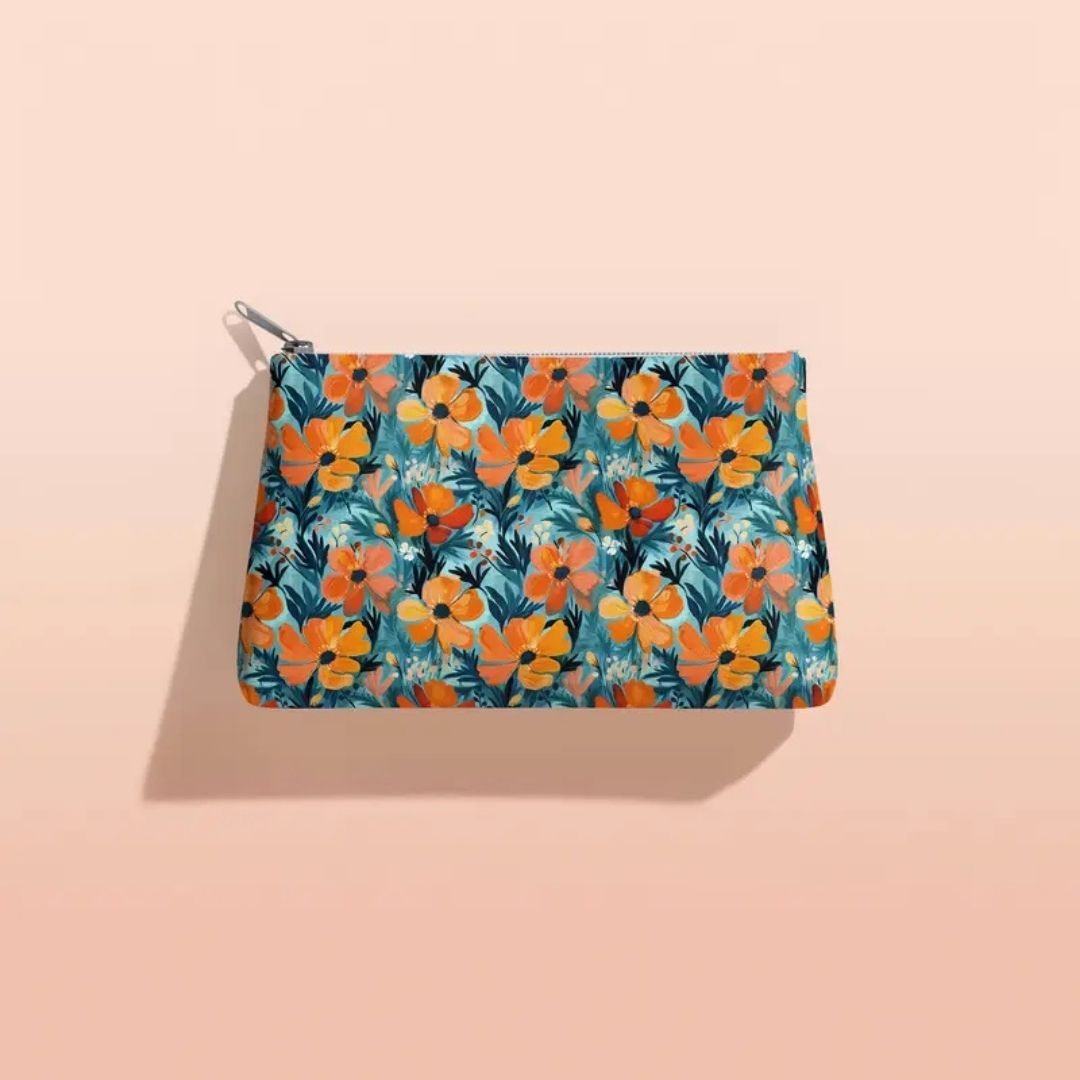 Handmayk Multi-Purpose Polyester Fabric (Pre-Cut) - Floral Collection (Abstract Orange)