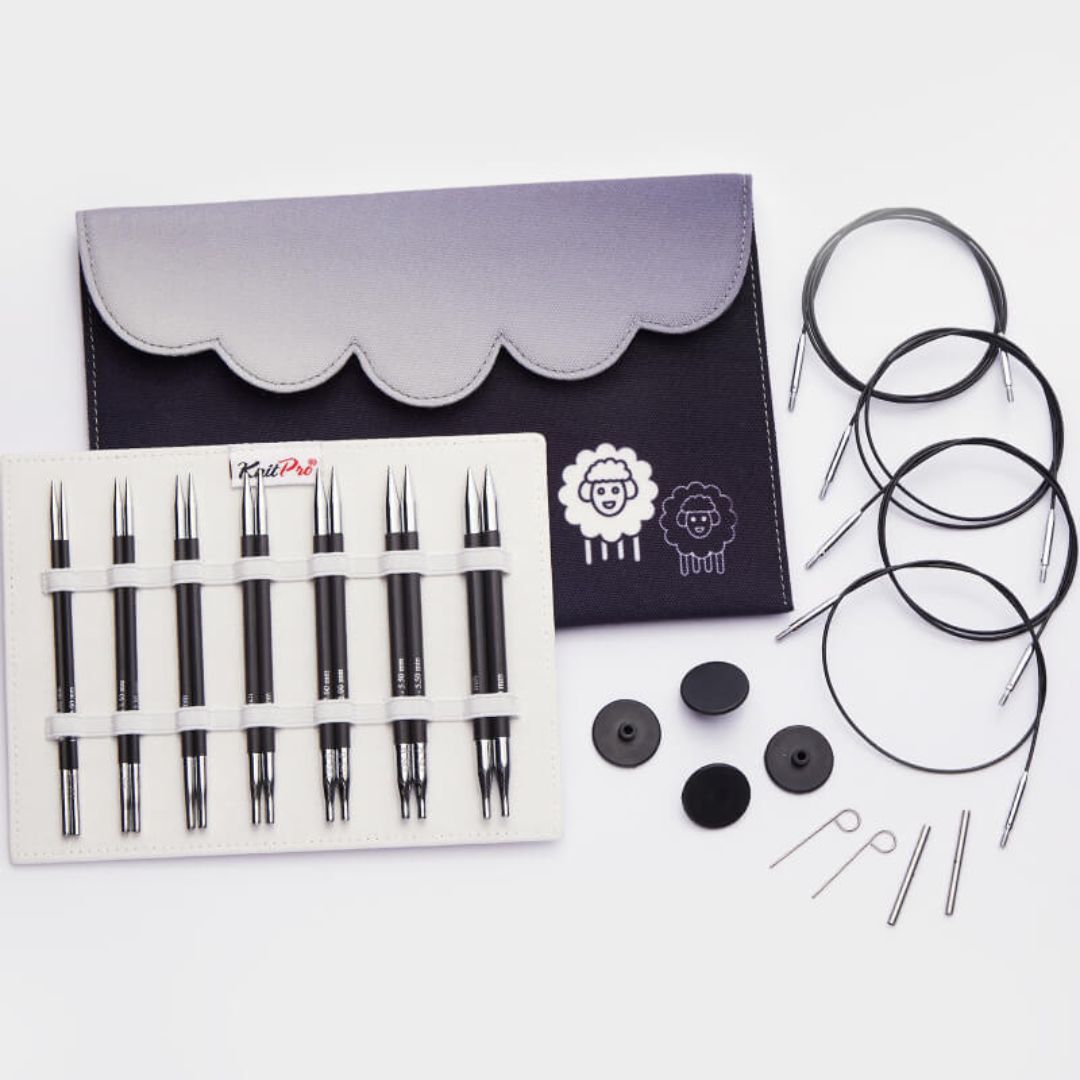 KnitPro Karbonz Interchangeable Circular Knitting Needles Set (13cm)