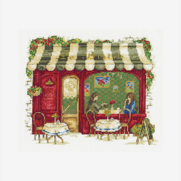 DMC Cross Stitch Kit - Vintage Shops (Le Bistro)