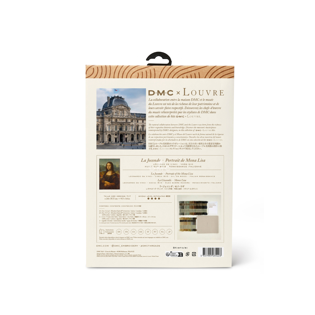 DMC Louvre BK1973/81 Mona Lisa Counted Cross Stitch Bookmark Kit