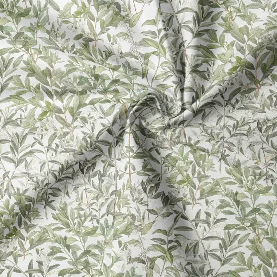 Handmayk Multi-Purpose Polyester Fabric (Pre-Cut) - Floral Collection (Fresh Green)
