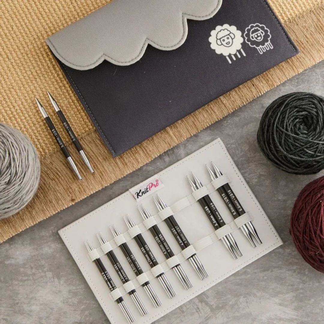 KnitPro Karbonz Deluxe Interchangeable Circular Knitting Needles Set (13cm)