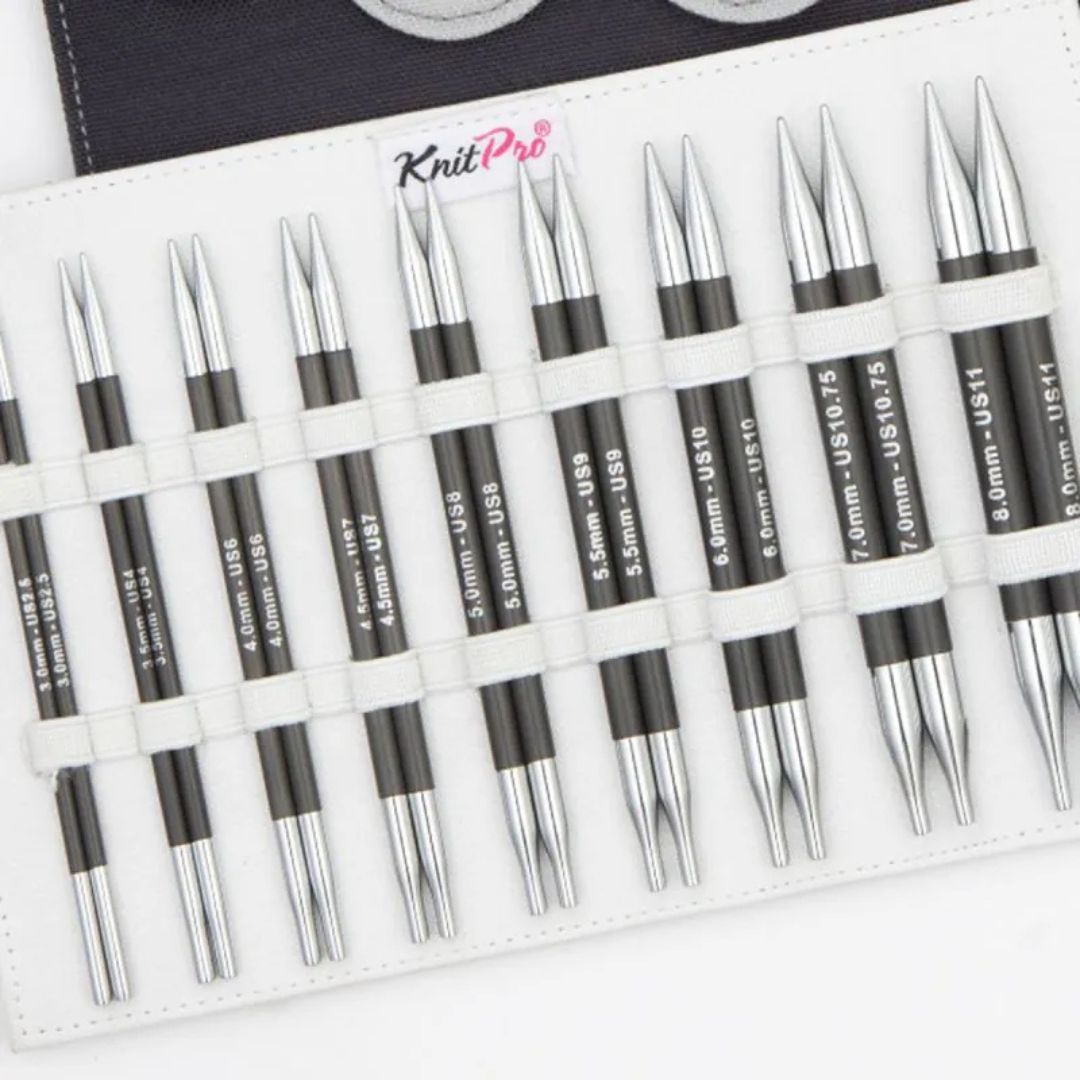 KnitPro Karbonz Deluxe Interchangeable Circular Knitting Needles Set (13cm)
