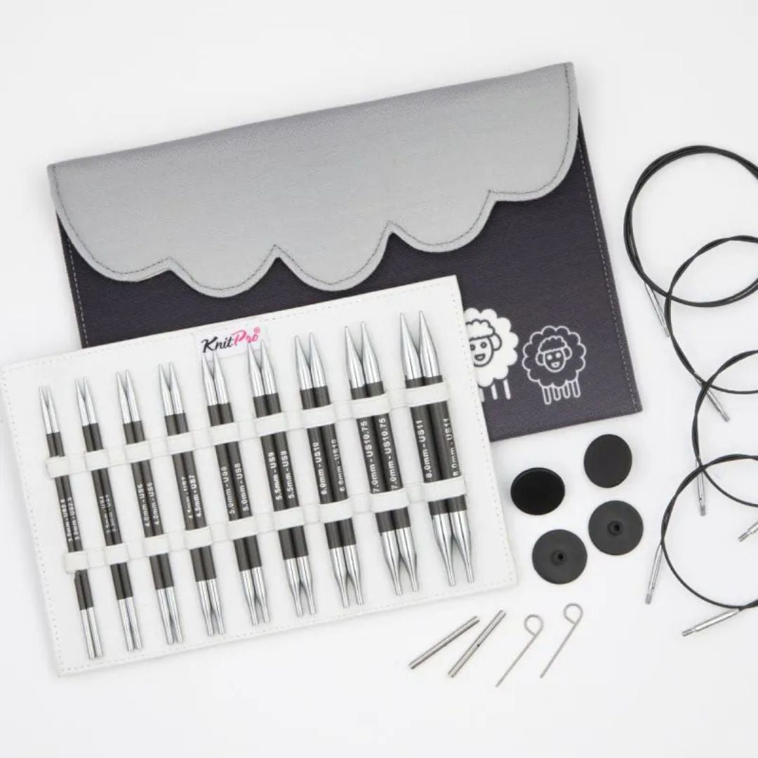 KnitPro Karbonz Deluxe Interchangeable Circular Knitting Needles Set (13cm)