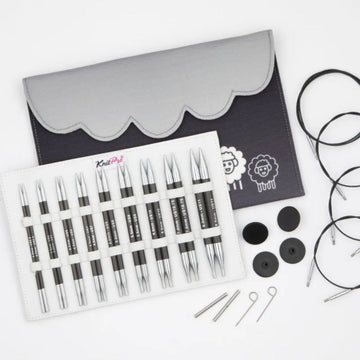 KnitPro Karbonz Deluxe Interchangeable Circular Knitting Needles Set (13cm)
