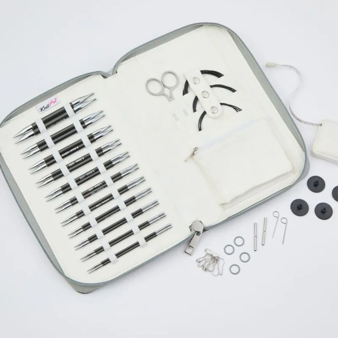 KnitPro Karbonz Regal Interchangeable Circular Knitting Needles Set (13cm)