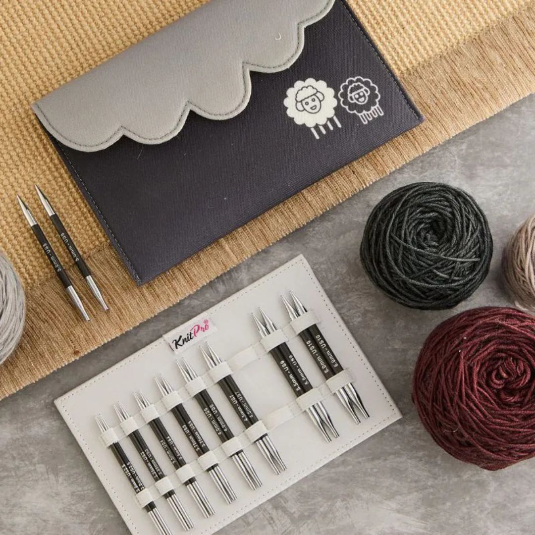 KnitPro Karbonz Deluxe Special Interchangeable Circular Knitting Needles Set (10cm)