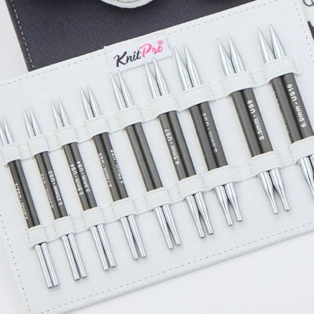 KnitPro Karbonz Deluxe Special Interchangeable Circular Knitting Needles Set (10cm)