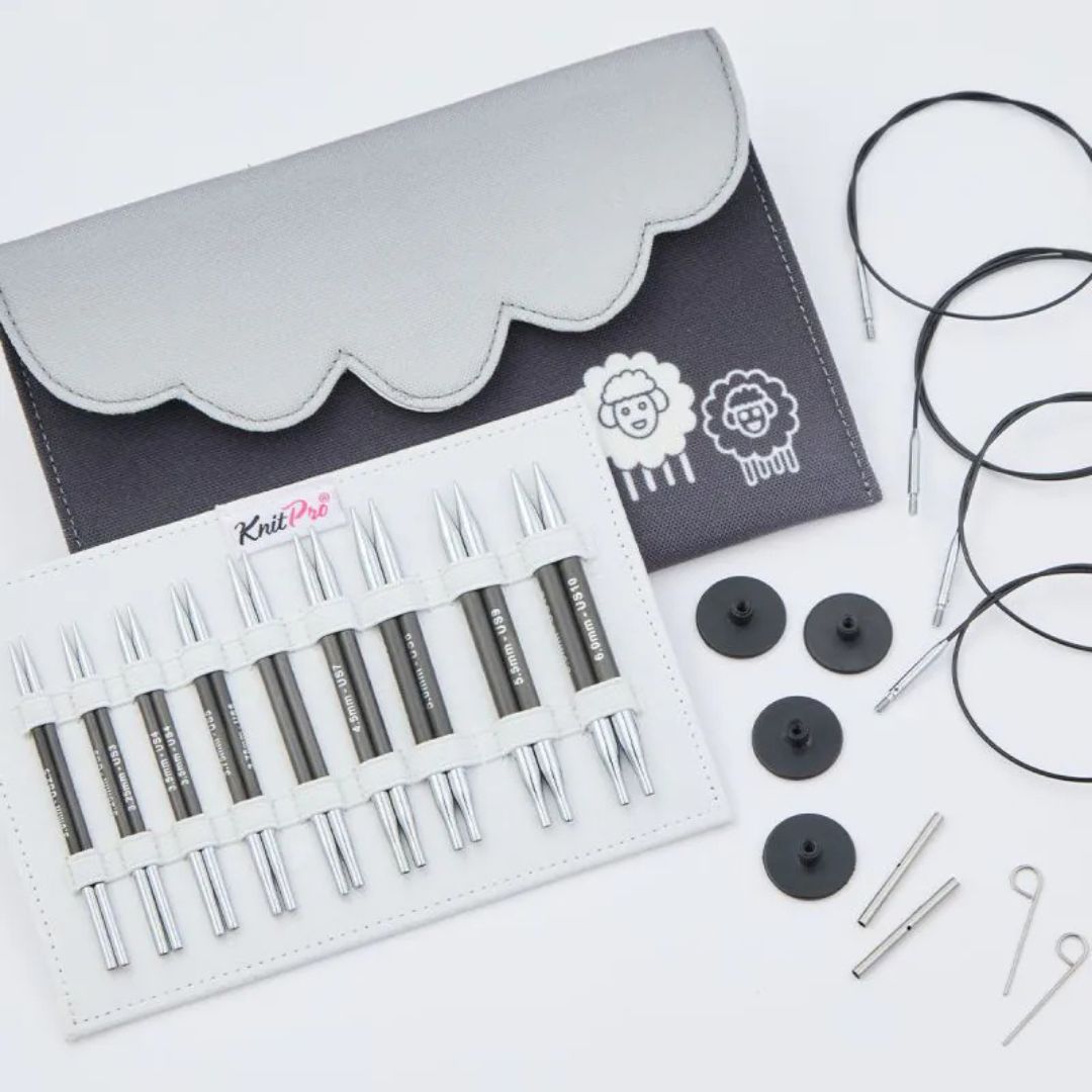 KnitPro Karbonz Deluxe Special Interchangeable Circular Knitting Needles Set (10cm)