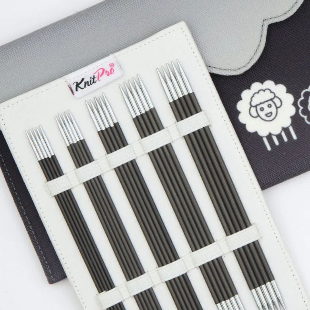KnitPro Karbonz Deluxe Double Point Knitting Needles Set (15cm)