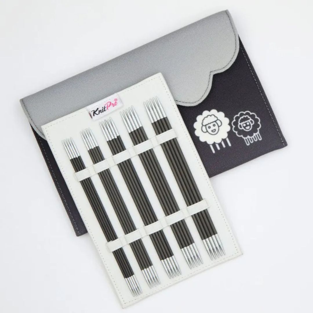KnitPro Karbonz Deluxe Double Point Knitting Needles Set (15cm)