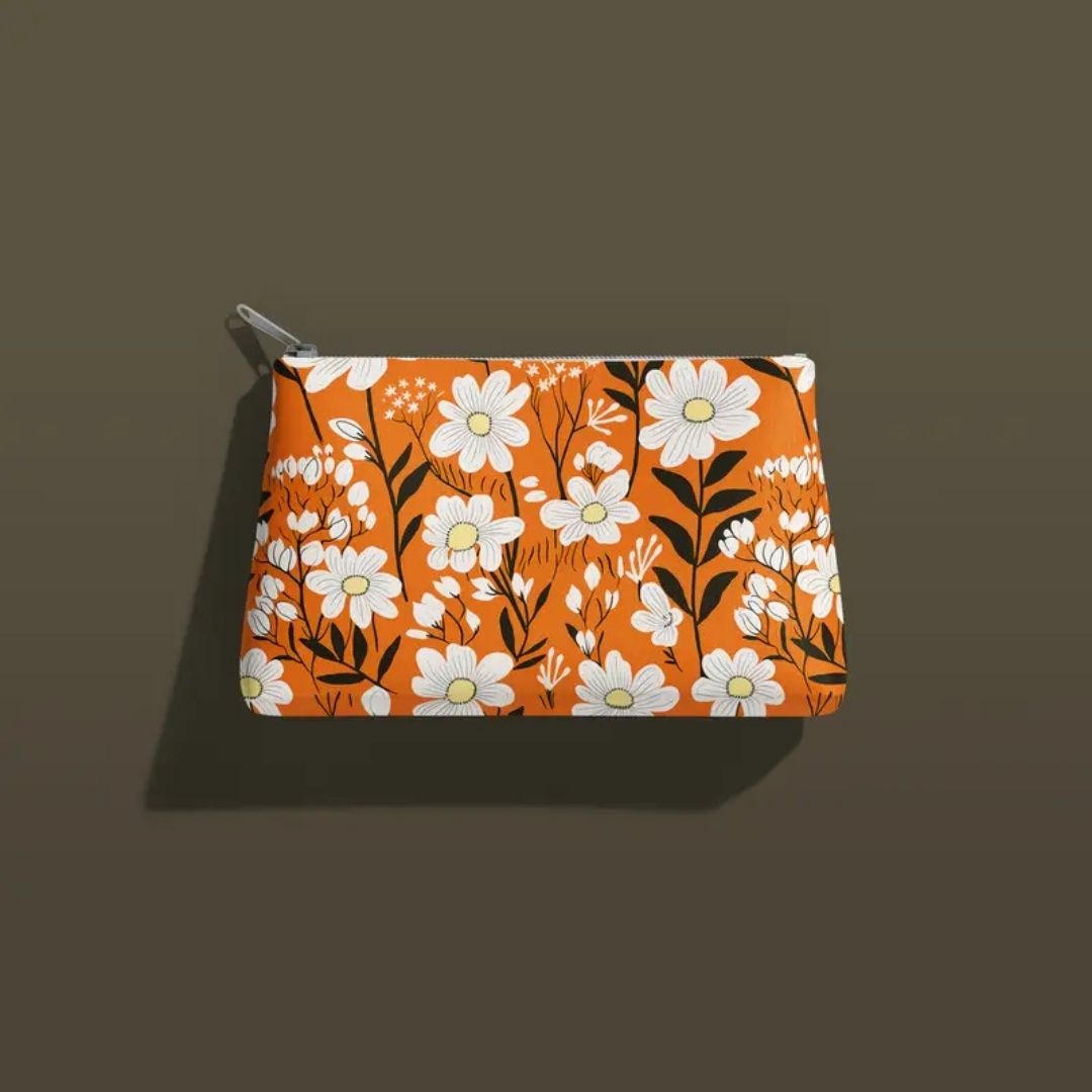 Handmayk Multi-Purpose Polyester Fabric (Pre-Cut) - Floral Collection (Blooming Orange)