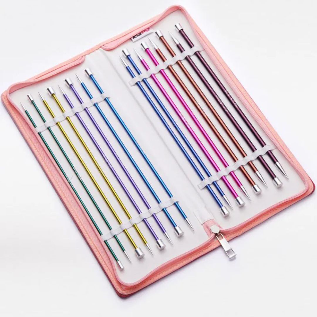 KnitPro Zing Deluxe Single Point Knitting Needles Set (35cm)