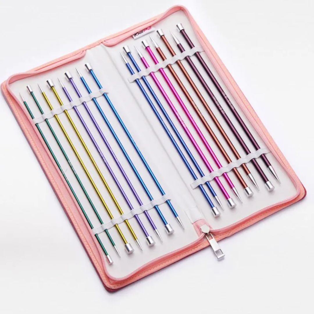 KnitPro Zing Deluxe Single Point Knitting Needles Set (40cm)