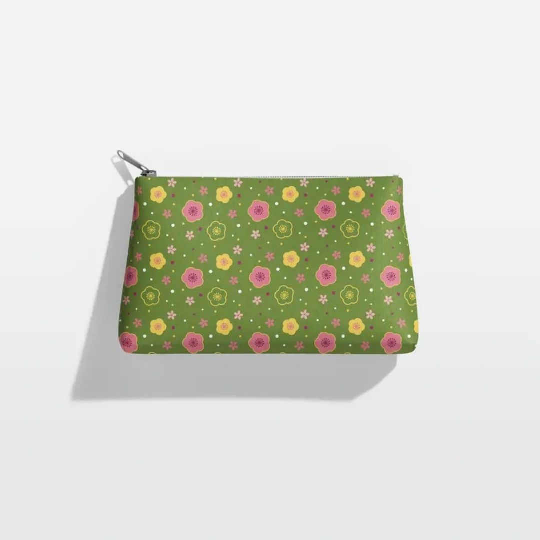 Handmayk Multi-Purpose Polyester Fabric (Pre-Cut) - Floral Collection (Wiggly Green)