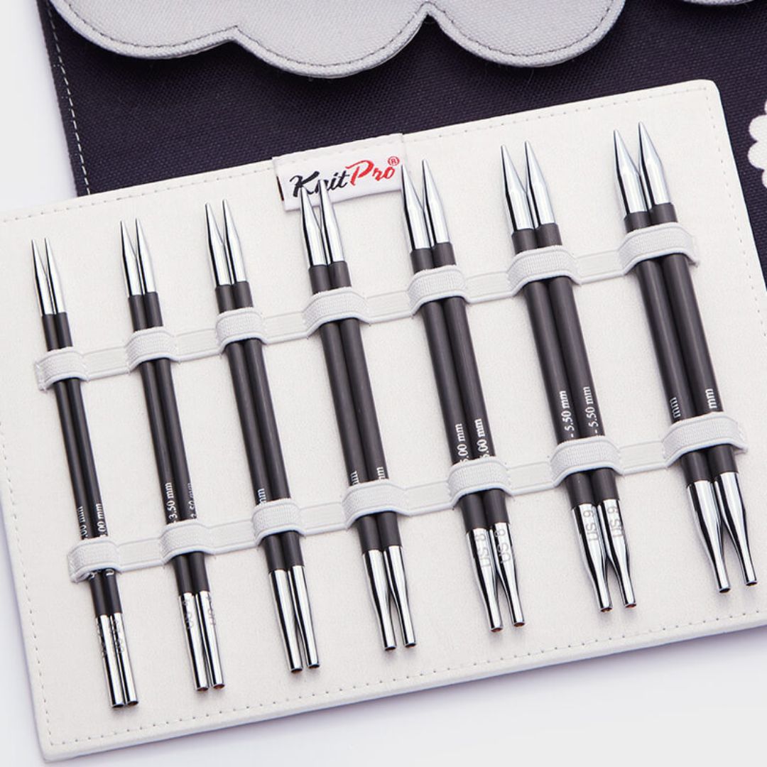 KnitPro Karbonz Interchangeable Circular Knitting Needles Set (13cm)
