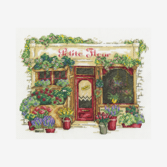 DMC Cross Stitch Kit - Vintage Shops (Le Fleuriste)