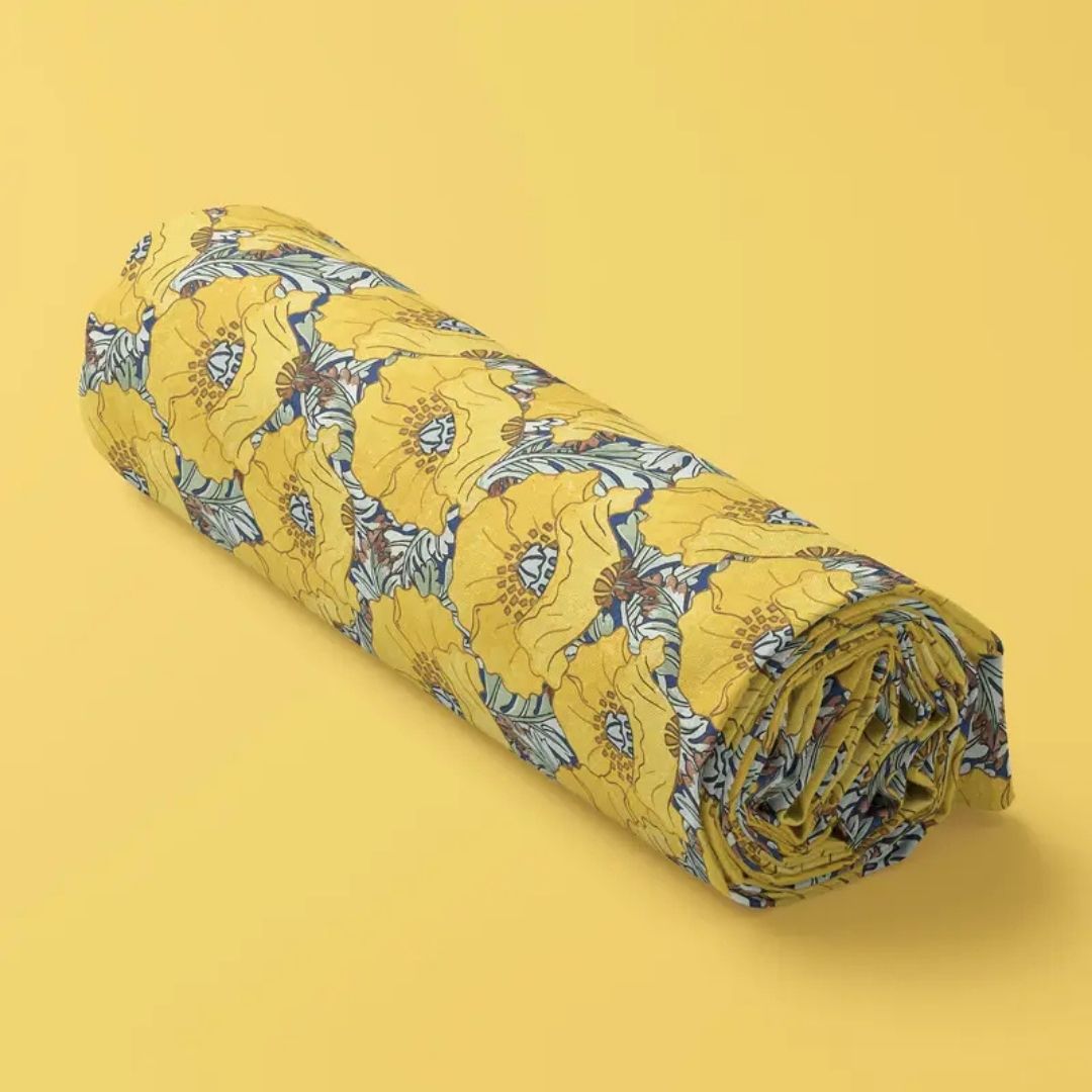 Handmayk Multi-Purpose Polyester Fabric (Pre-Cut) - Floral Collection (Blooming Yellow)