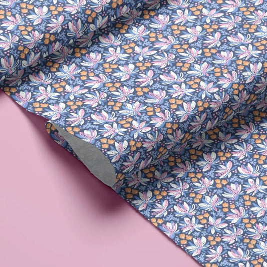 Handmayk Multi-Purpose Polyester Fabric (Pre-Cut) - Floral Collection (Purple Combo)