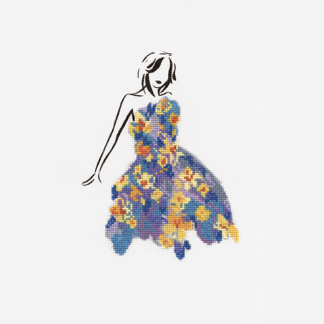 DMC Cross Stitch Kit - Watercolour Flowers (Daffodil Dance)