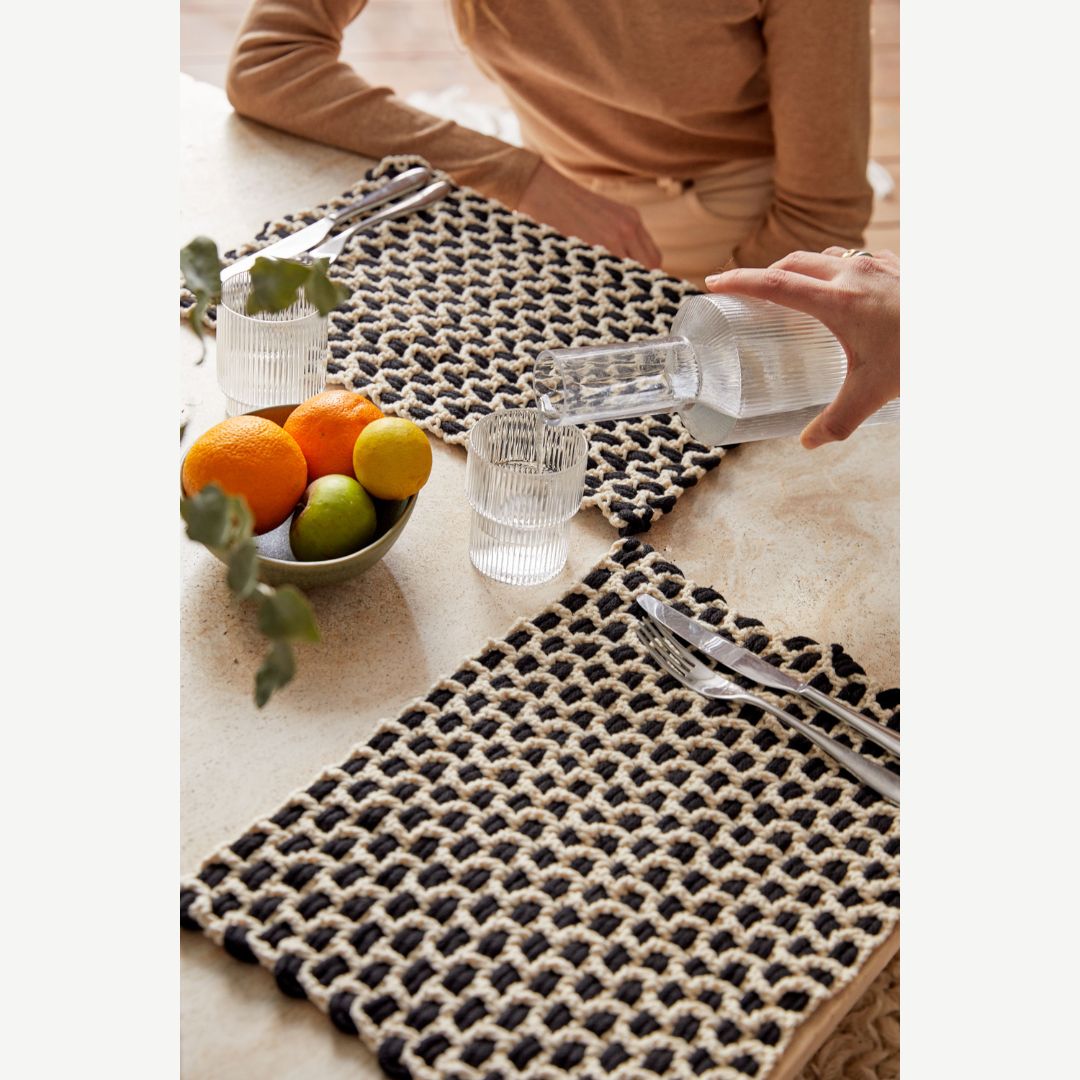 DMC Crochet Kit - Gift of Stitch (Monochrome Placemats)