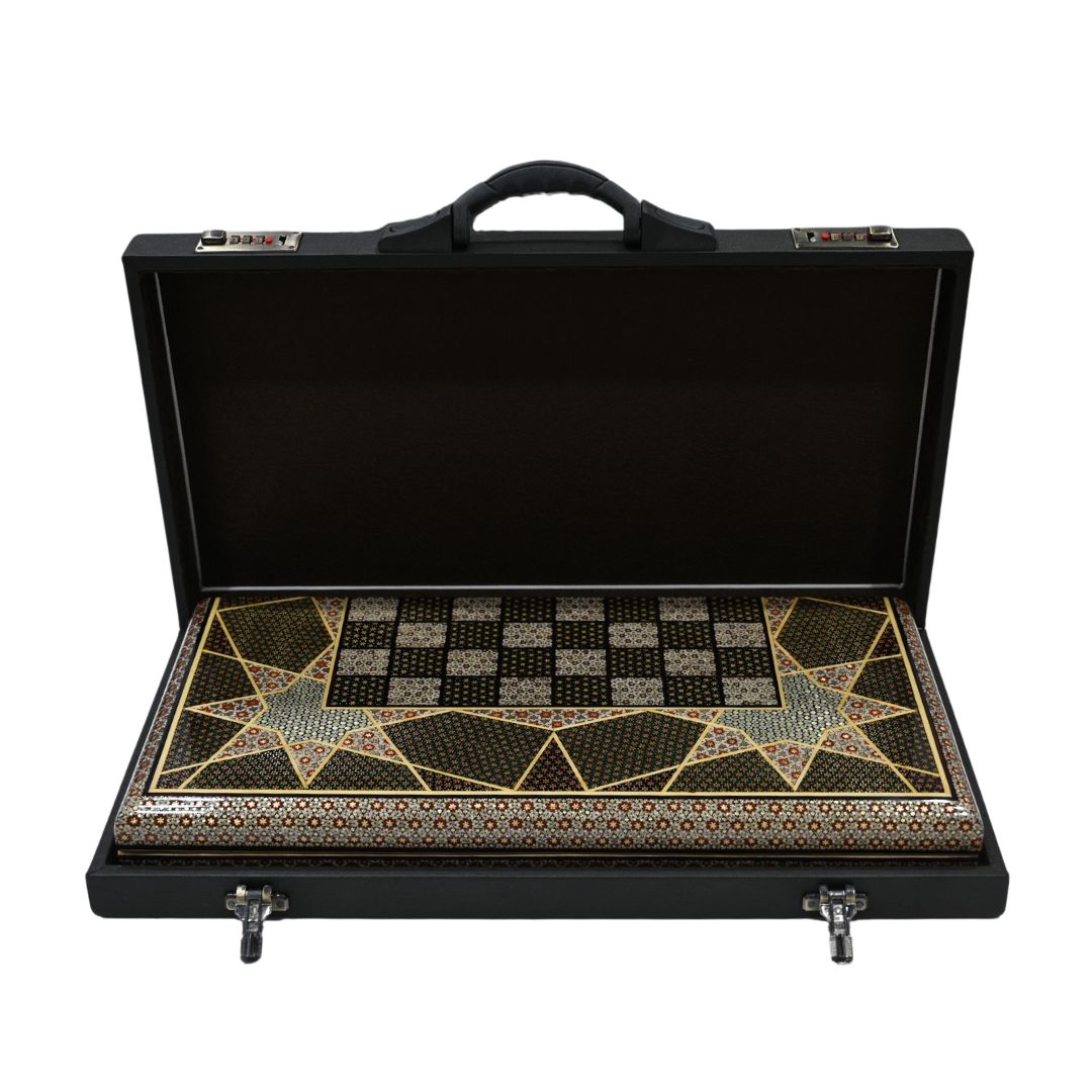 Handmade Persian Khatam Chess and Backgammon Set